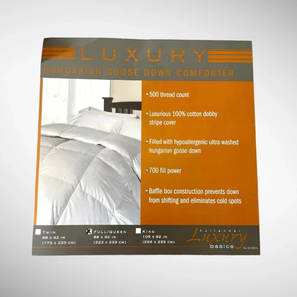 HOLLANDER Live Comfortably Goose Down 500 Thread Count Comforter Full - …